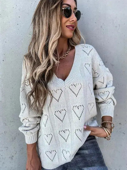 Casual Solid Color Sweater Women - WanderMart Co.