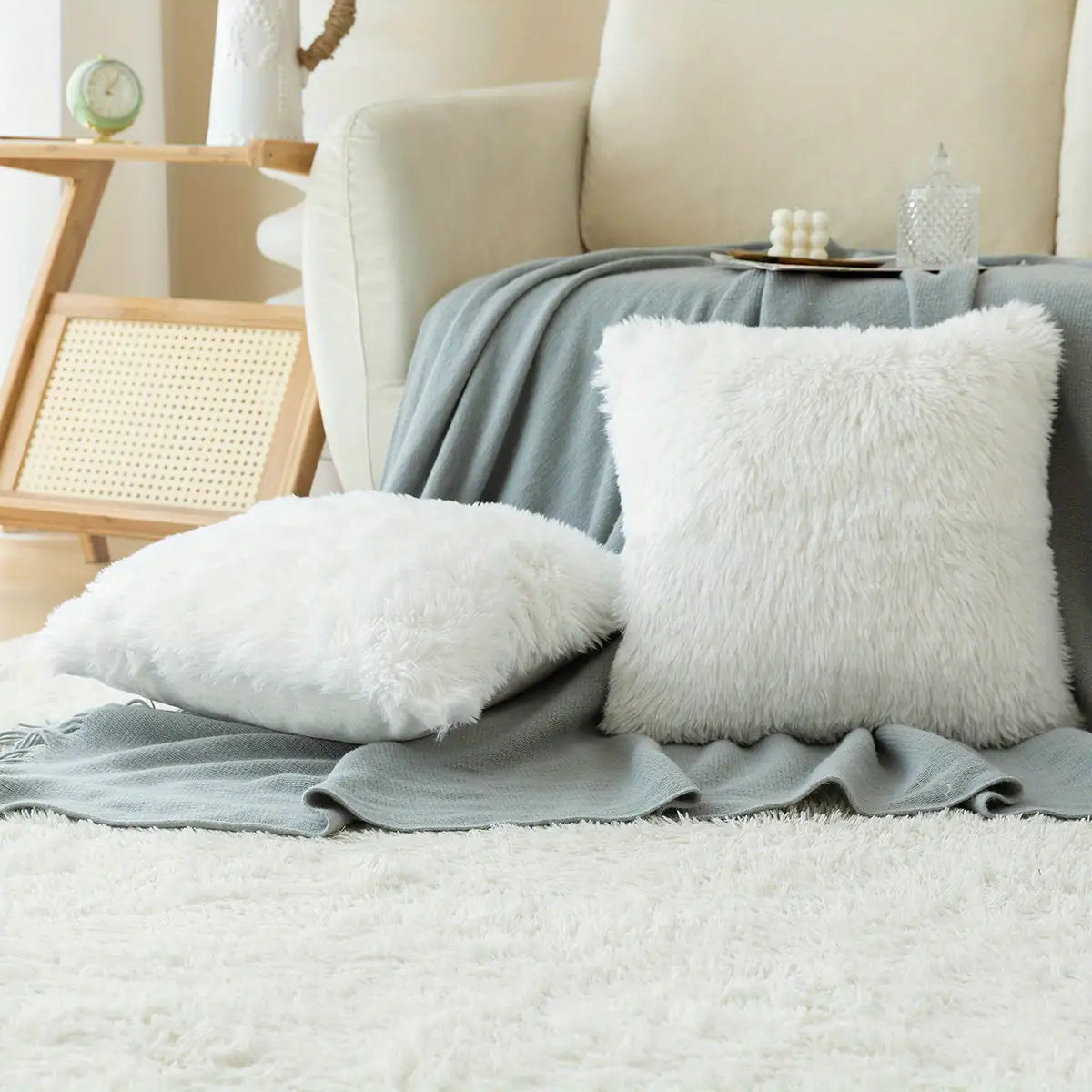 Luxurious Soft Faux Fur Throw Pillow Covers - WanderMart Co.