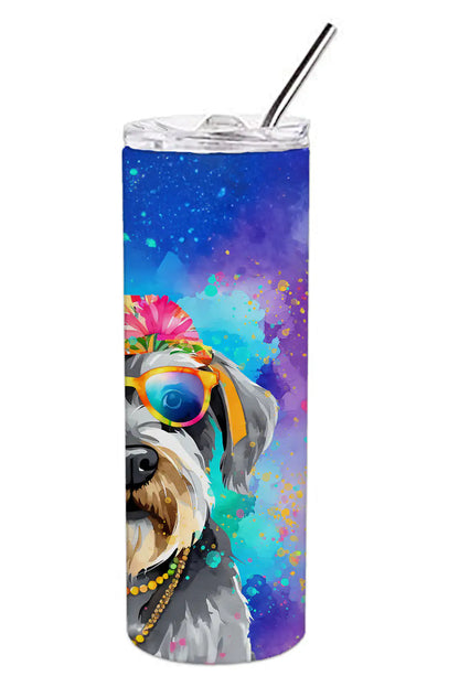 Schnauzer Hippie Dawg Stainless Steel Skinny Tumbler - WanderMart Co.