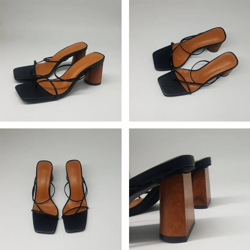 Wood Heel Slipper Sandals - WanderMart Co.