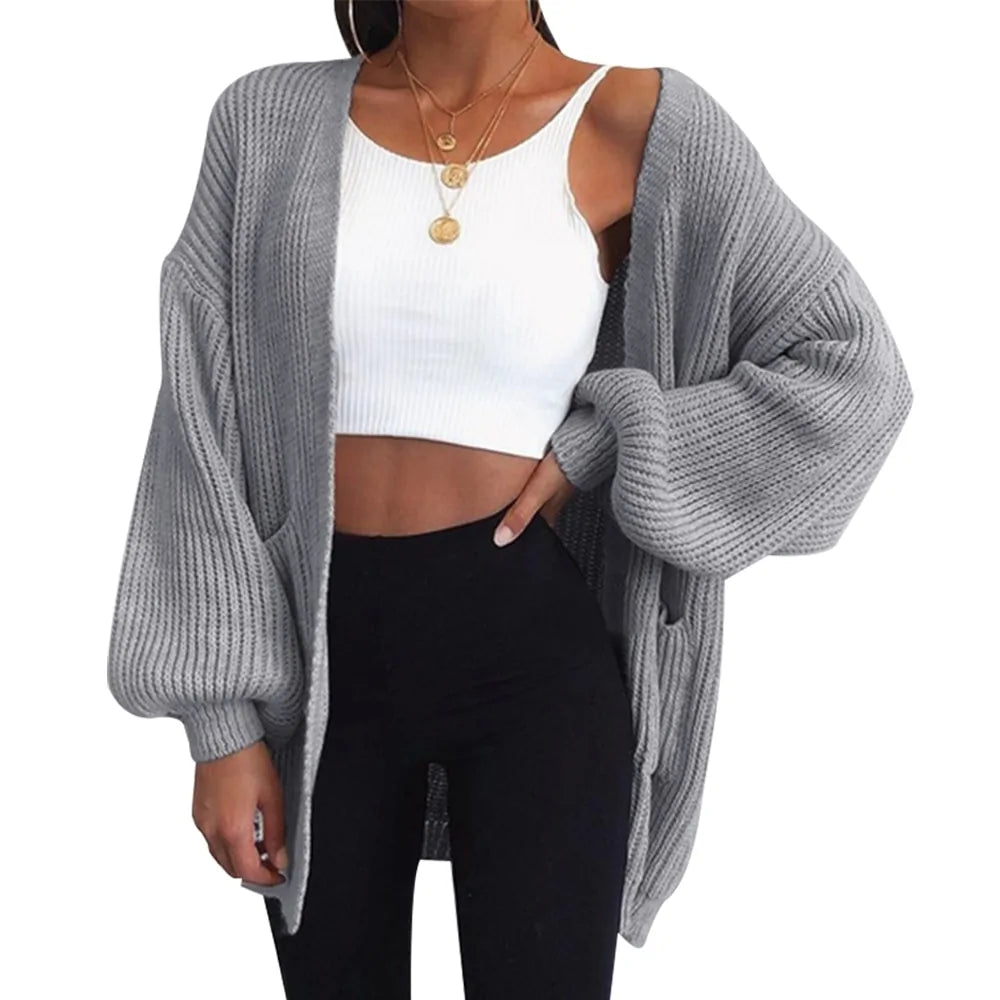 Winter Coat Loose Knitted Sweater Cardigan - WanderMart Co.