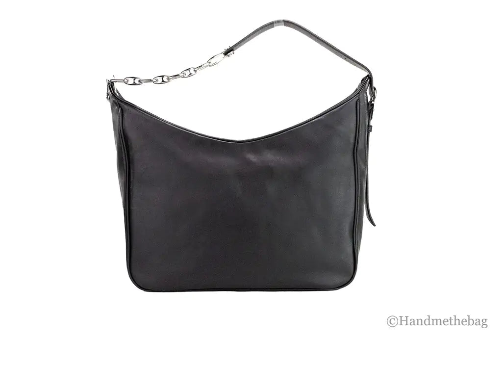 Marc Jacobs Tempo Large Black Leather Hobo Shoulder Bag - WanderMart Co.