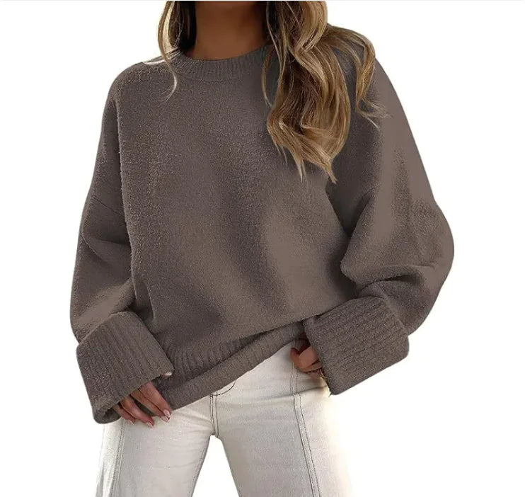 Women’s Fashion Plush Sweater Top - WanderMart Co.