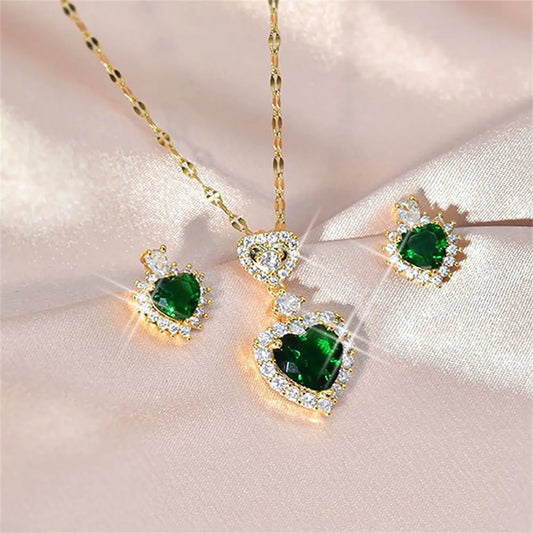 Heart Crystal Jewelry Set - WanderMart Co.