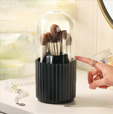 Multifunctional Desktop Dustproof Rotating Cosmetic Brush Organizer