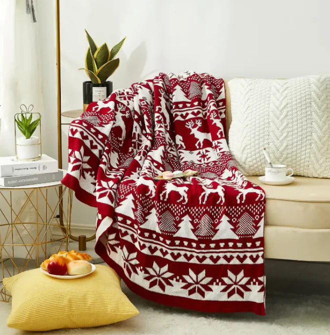 Knitted Jacquard Throw Blanket - WanderMart Co.