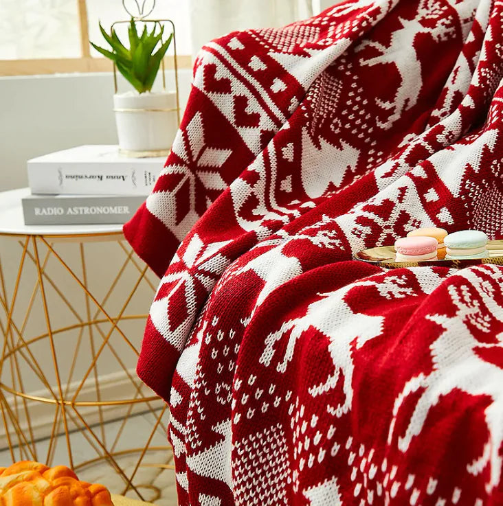 Knitted Jacquard Throw Blanket - WanderMart Co.