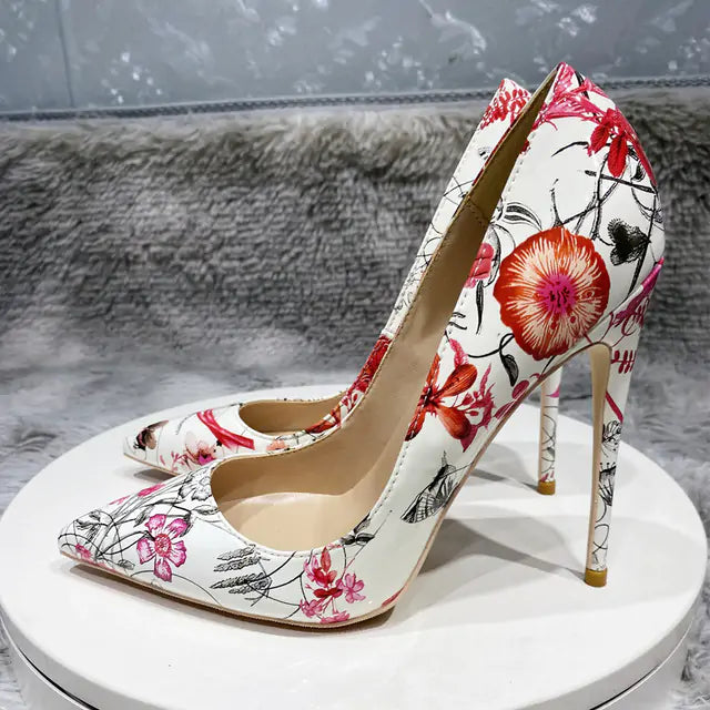 Veowalk Flowers Stiletto Pumps - WanderMart Co.