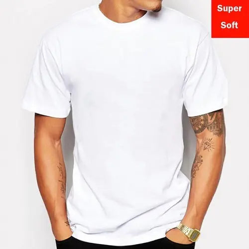 Man Summer Super soft white T shirts Men Short Sleeve - WanderMart Co.