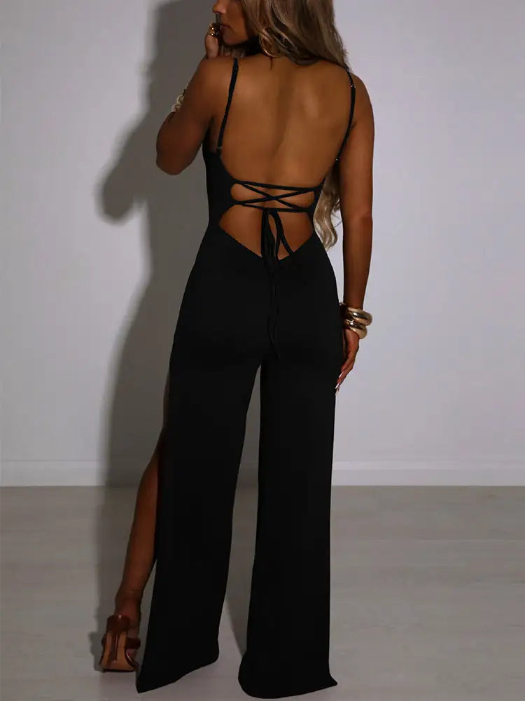 Elegant Spaghetti Strap Jumpsuit - WanderMart Co.