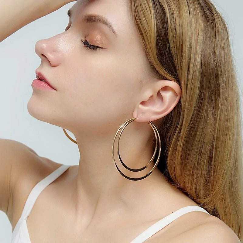 Big Hoop Large Circle Earrings - WanderMart Co.