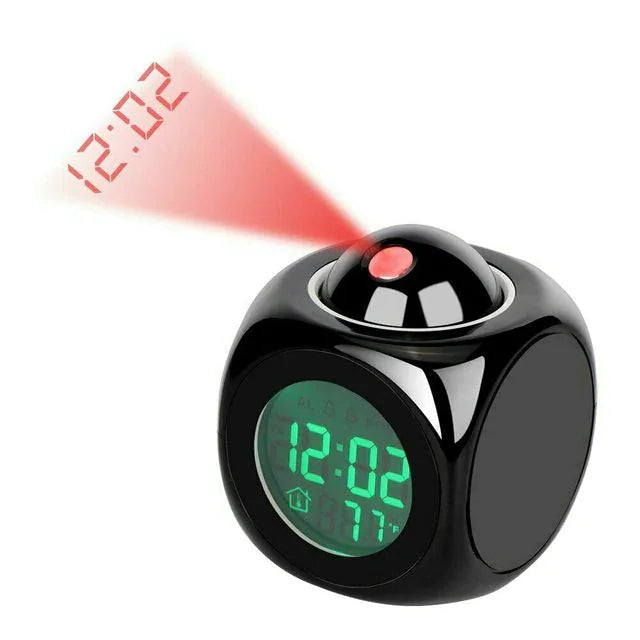 LED Projection Alarm Clock Digital LCD Display Voice Talking Weather Snooze USB - WanderMart Co.