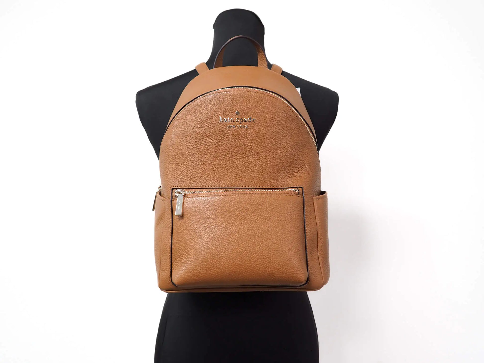 Kate Spade Leila Medium Warm Gingerbread Leather Dome Backpack - WanderMart Co.