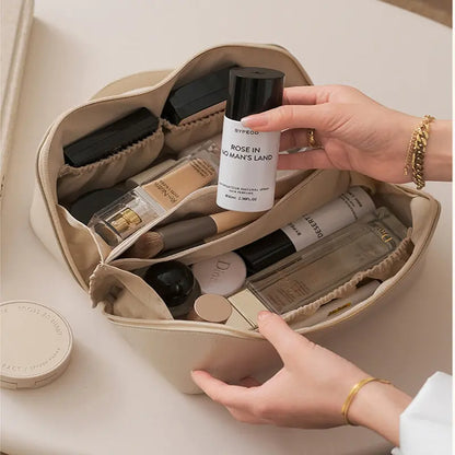 High-Capacity Leather Cosmetic Organizer - WanderMart Co.