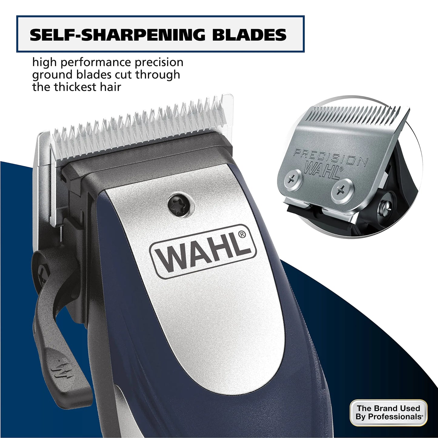 Wahl Lithium Ion Pro Rechargeable Cordless Hair Clippers for Men, Woman, & Children with Smart Charge Technology for Convenient at Home Haircutting - Model 79470 Sliver 22 Piece Set - WanderMart Co.