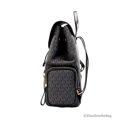 Michael Kors Jet Set Black Large PVC Chain Backpack - WanderMart Co.