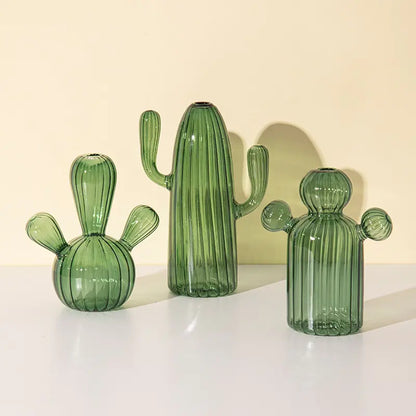 Modern Transparent Cactus Glass Vase for Room Decoration - WanderMart Co.