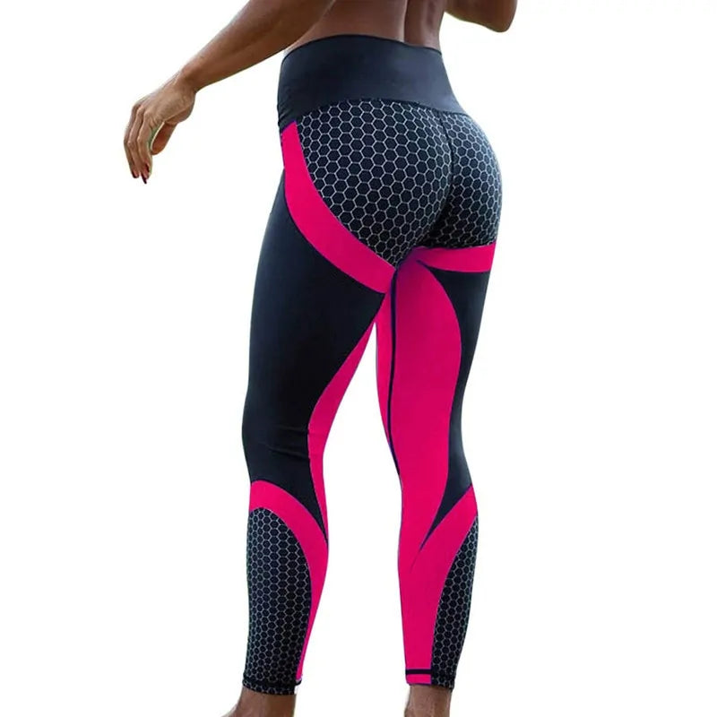 Women Honeycomb Printed Yoga Pants - WanderMart Co.