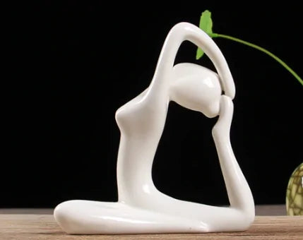 White Ceramic Yoga Figurines - WanderMart Co.