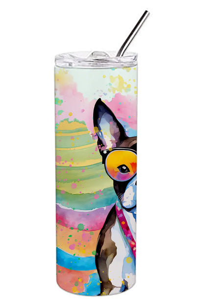 Boston Terrier Hippie Dawg Stainless Steel Skinny Tumbler - WanderMart Co.