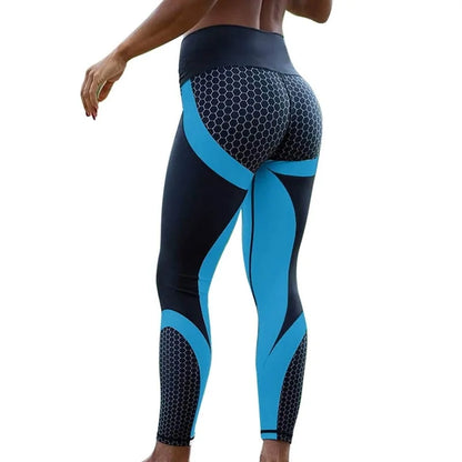 Women Honeycomb Printed Yoga Pants - WanderMart Co.