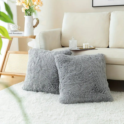 Luxurious Soft Faux Fur Throw Pillow Covers - WanderMart Co.