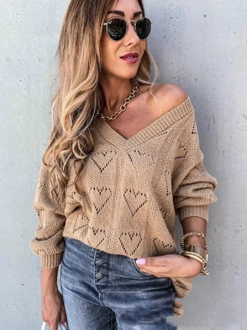 Casual Solid Color Sweater Women - WanderMart Co.