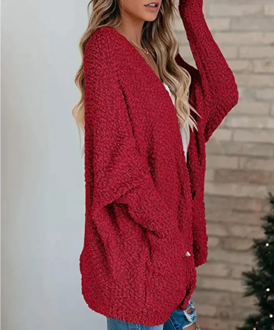 Knitted double pocket cardigan sweater - WanderMart Co.