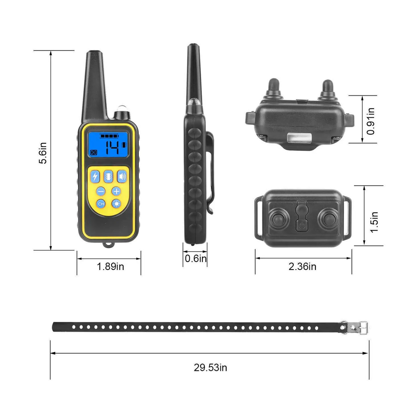 2700 FT Remote Dog Shock Training Collar Rechargeable Waterproof LCD Pet Trainer - WanderMart Co.