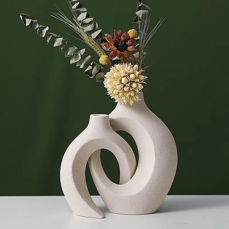 Nordic Ceramic Interlock Vase - WanderMart Co.