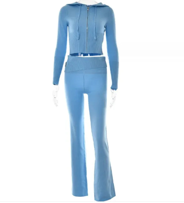 ChicComfort High-Waist Hoodie & Pants Set - WanderMart Co.