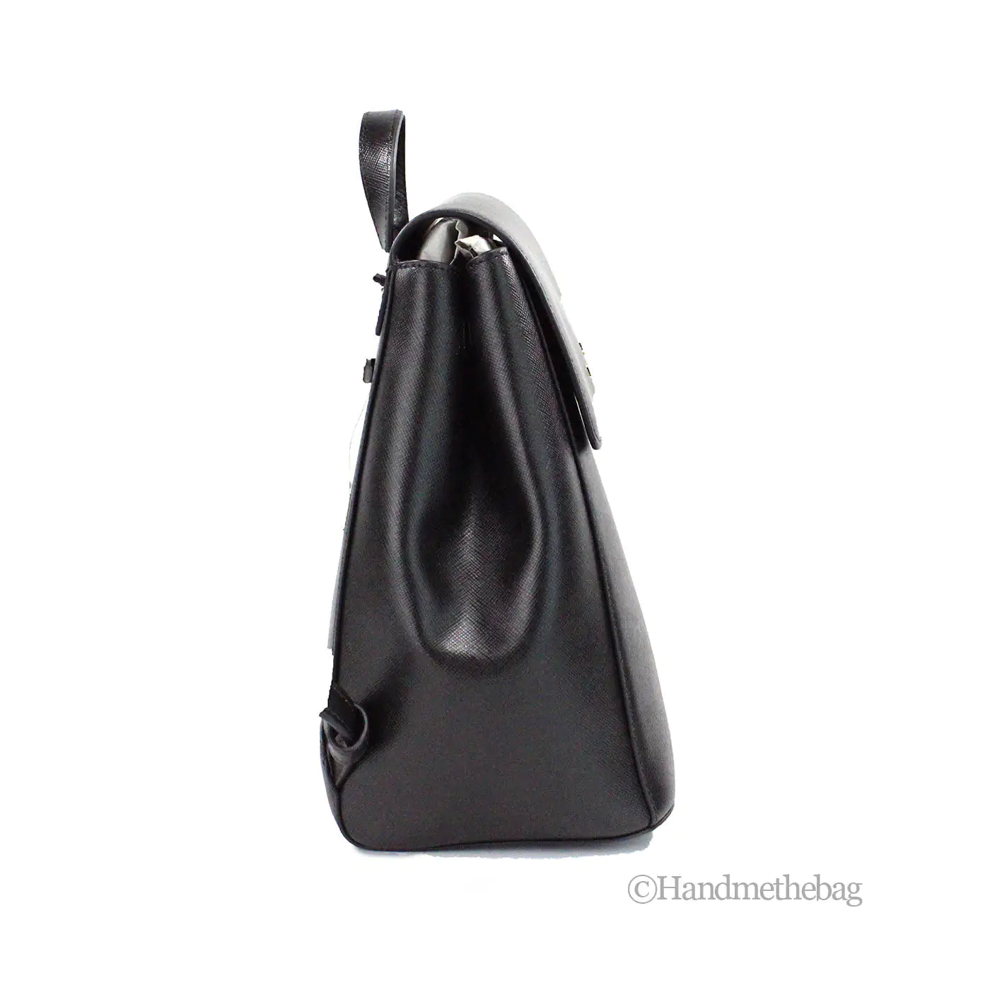 Kate Spade Madison Black Leather Medium Flap Backpack - WanderMart Co.