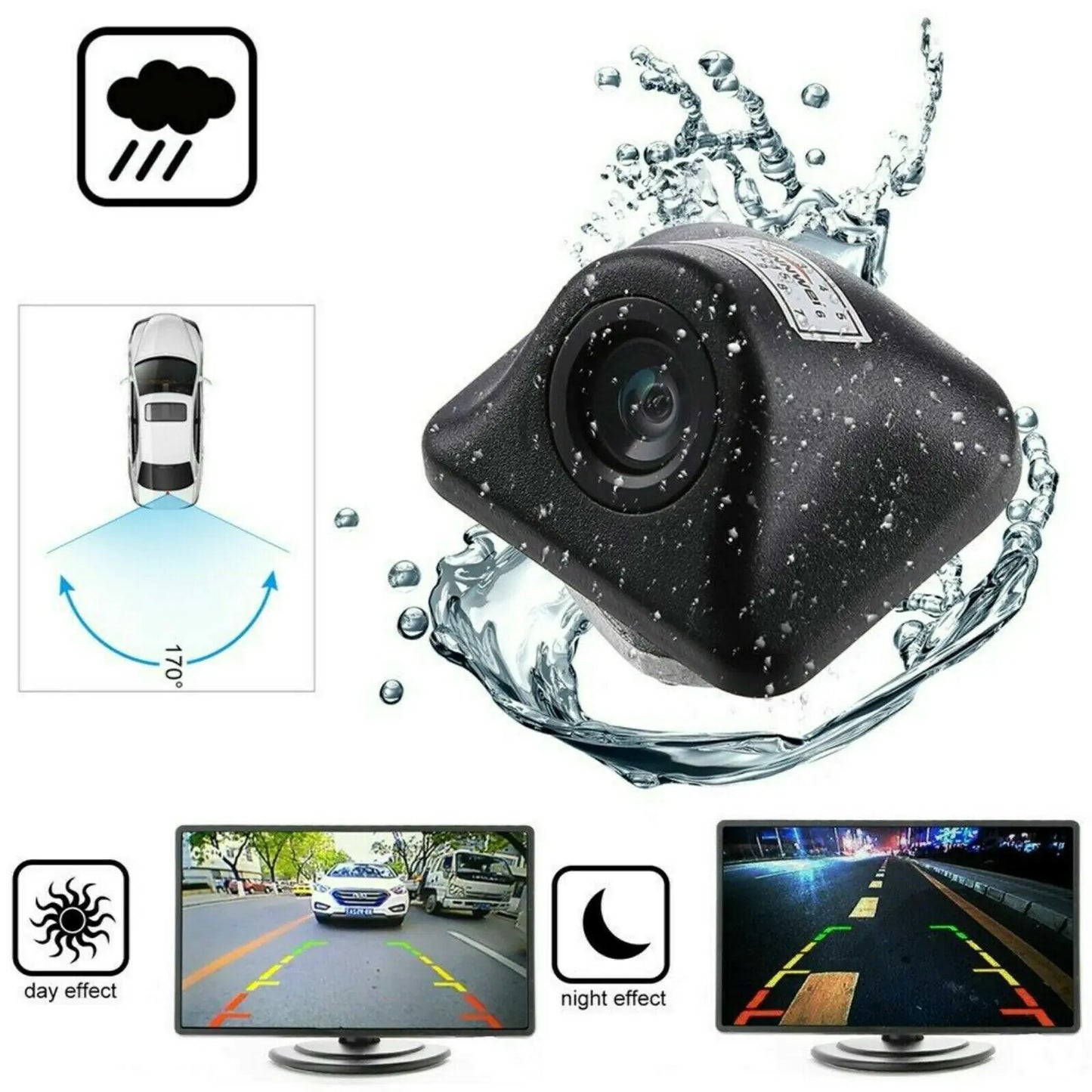 Car Rear View Reverse Camera Parking Backup Cam HD Night Vision Waterproof 170° - WanderMart Co.