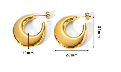 Gold-Plated Moon Crescent Earrings - WanderMart Co.