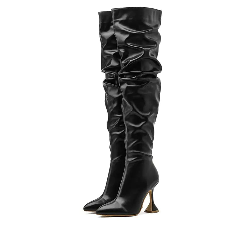 Over The Knee Boots Shoes - WanderMart Co.