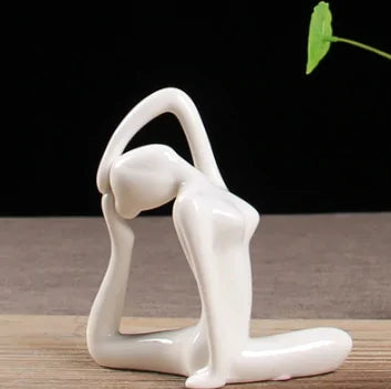 White Ceramic Yoga Figurines - WanderMart Co.