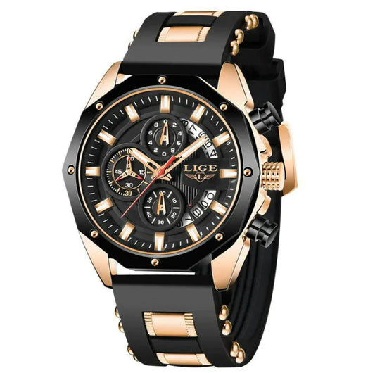 Luxury Silicone Sport Chronograph Watch - WanderMart Co.