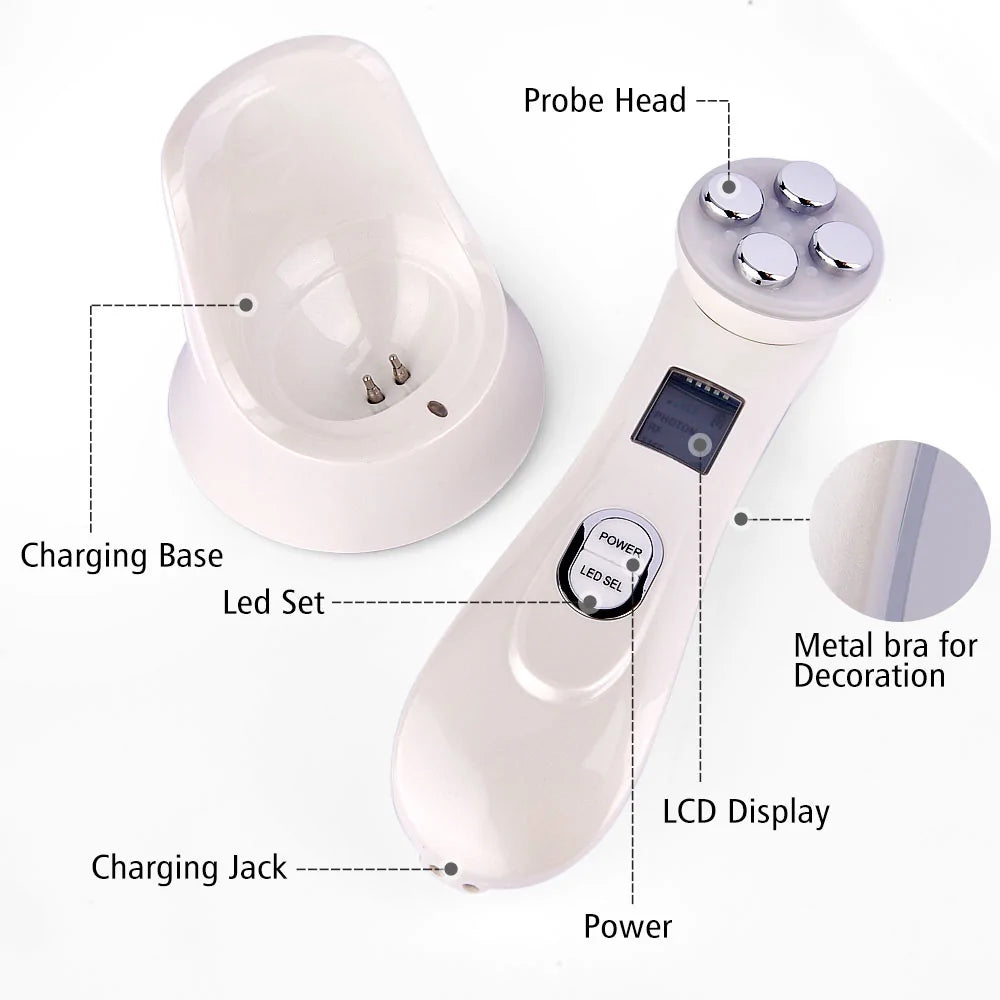 Facial 5-In-1 LED Skin Tightening Beauty - WanderMart Co.