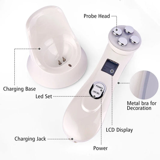 Facial 5-In-1 LED Skin Tightening Beauty - WanderMart Co.