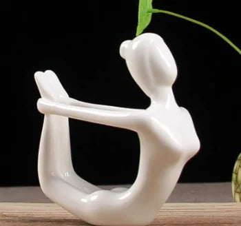 White Ceramic Yoga Figurines - WanderMart Co.