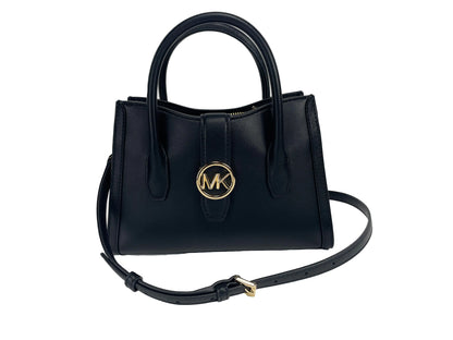 Michael Kors Gabby Small Black Leather Satchel Bag - WanderMart Co.