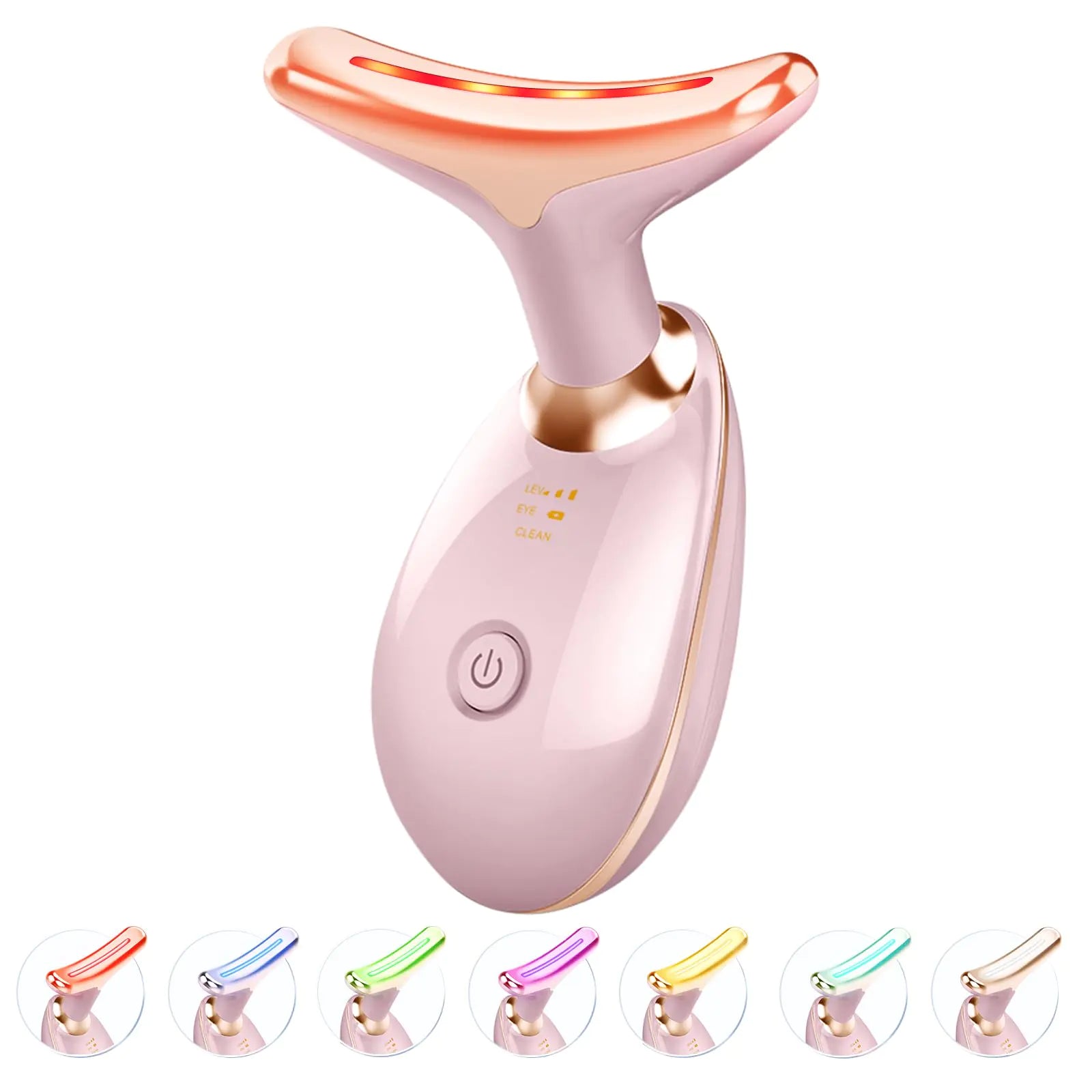 7-in-1 Skin Care Tools, Face Care, Face Neck Massager for Skin Care Routine at Home, Glossy Pink - WanderMart Co.