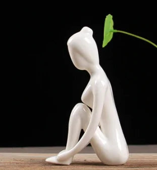 White Ceramic Yoga Figurines - WanderMart Co.