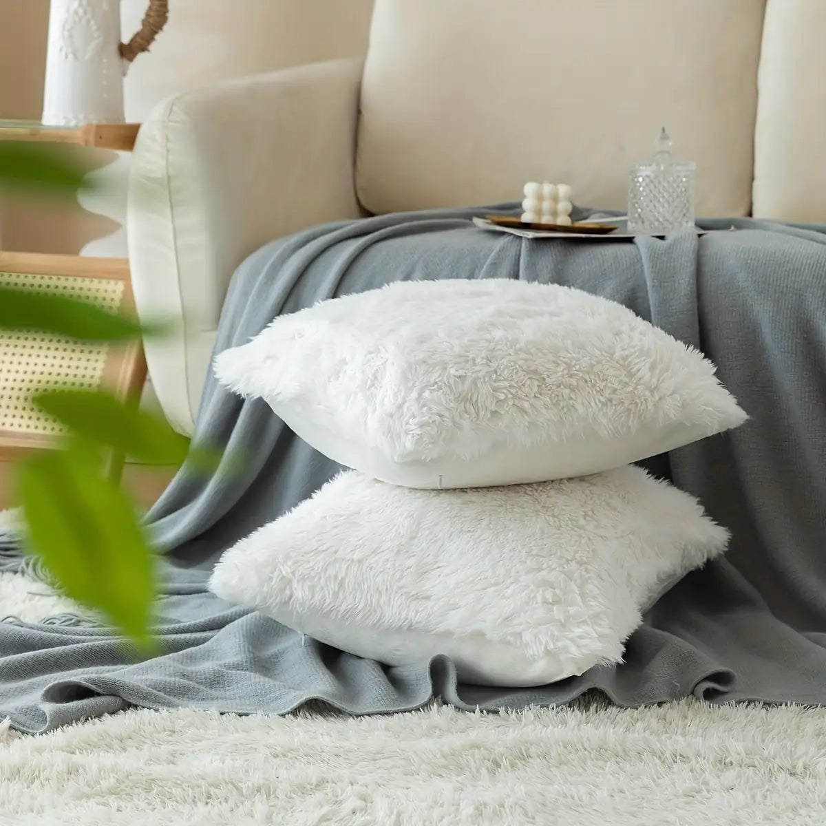 Luxurious Soft Faux Fur Throw Pillow Covers - WanderMart Co.