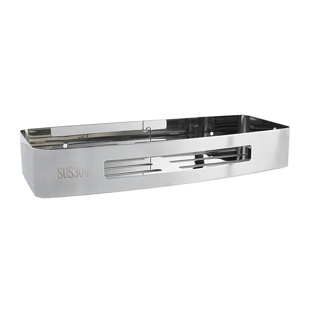 Stainless Steel Punch-Free Bathroom Shelf: Organize with Ease - WanderMart Co.