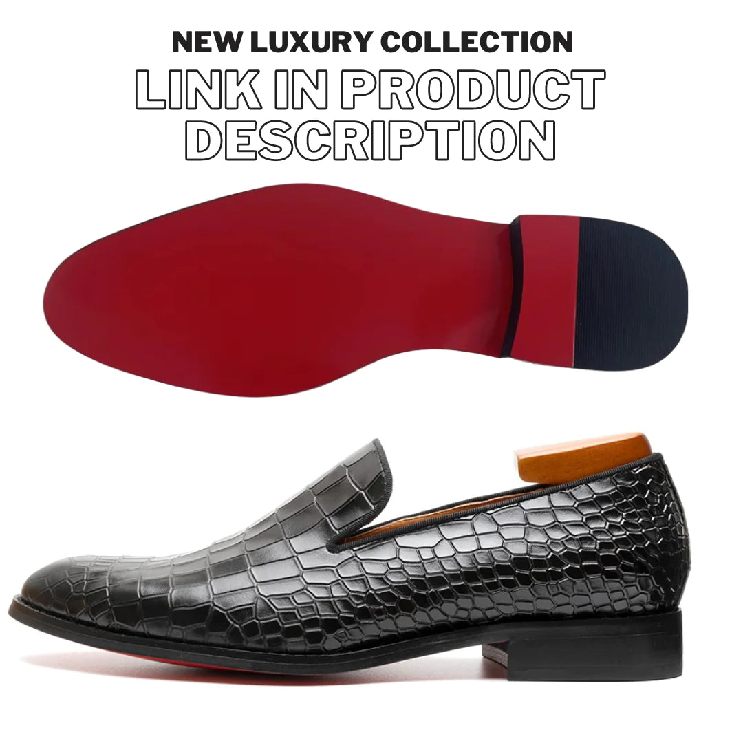 The Rossi - Red Bottom Classic Leather Loafers - WanderMart Co.