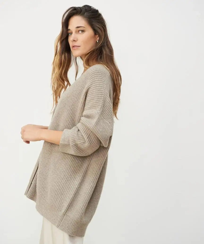 Cashmere Cardigan With V-Neck - WanderMart Co.