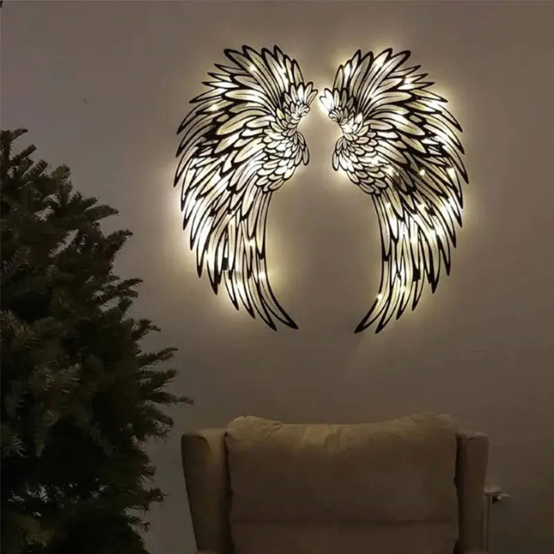 Angel Wings Wall Art With Led Lights - WanderMart Co.