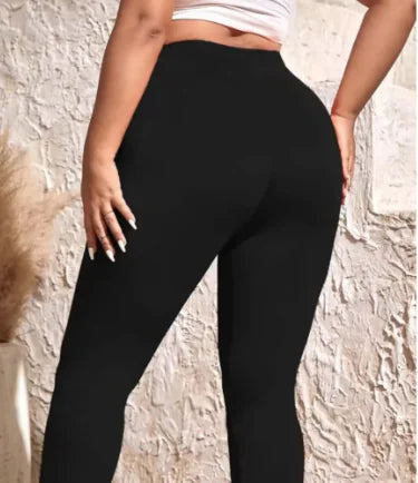 PlusFit High-Waist Stretch Leggings - WanderMart Co.