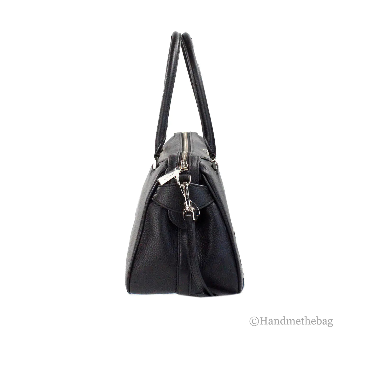 Kate Spade Mimi Medium Black Refined Grain Leather Satchel - WanderMart Co.